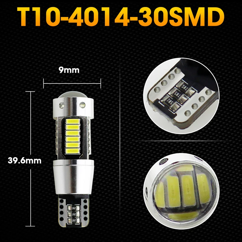 Hlxg T10 W5W Canbus 194 168 светодиодный без ошибок с лампой объектива 4014 30 SMD Автомобильный