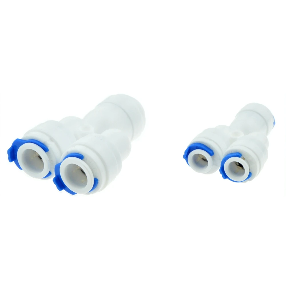 Reverse Osmosis System Y Fitting Quick Coupling Equal 3 Way 1/4&quot 3/8&quot OD RO Water Hose Tube Plastic Connector | Обустройство