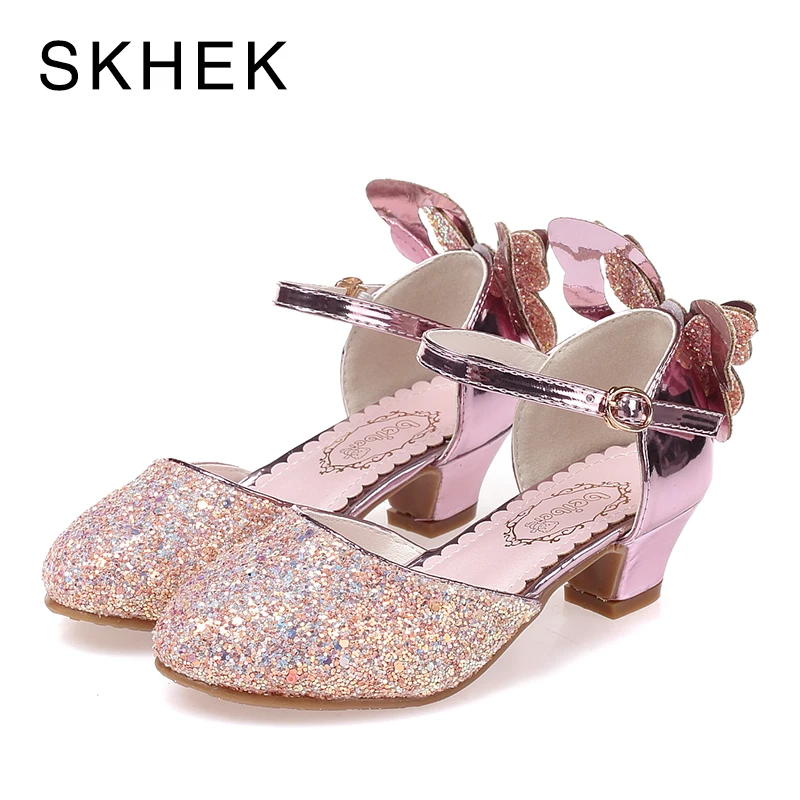 Pink SKHEK/детская обувь; брендовые летние сандалии принцессы с бантом для девочек; детские сандалии для девочек; модельные туфли с закрытым носком; цвет синий, розовый, whiteB511-2 - Цвет: Pink