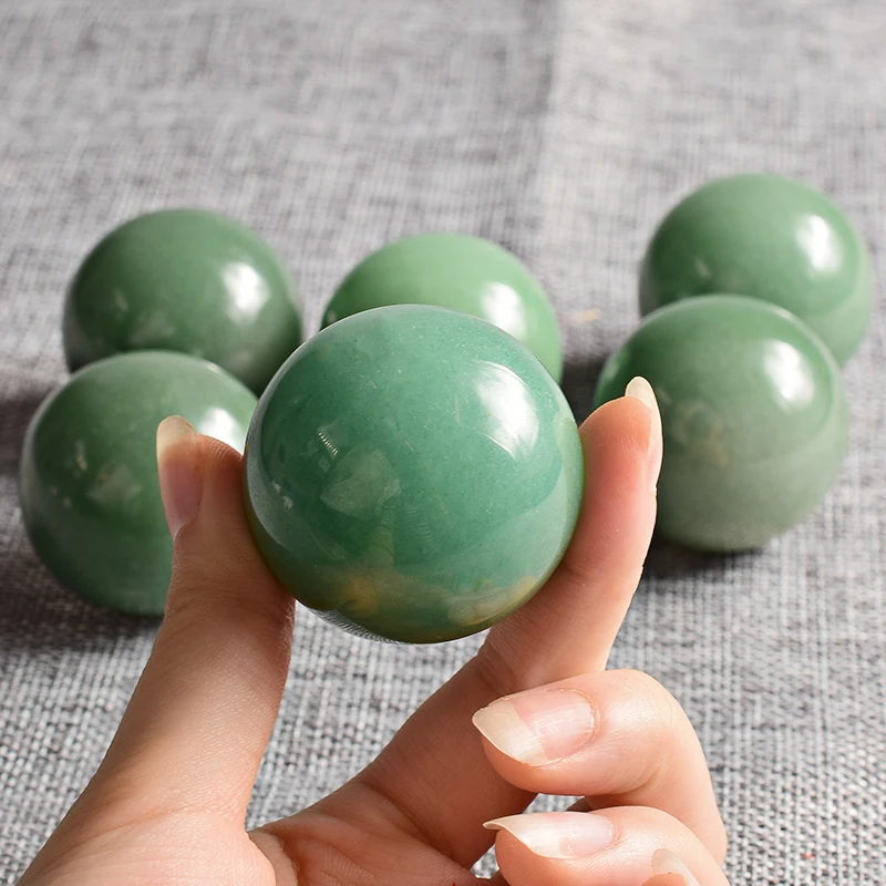 1 PIC Crystal Sphere pcs 40 mm green aventurine Hand Massager Balls Healing Chakra Reiki Ball | Дом и сад