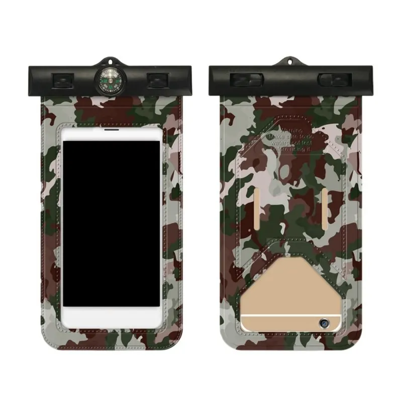 Grassland camouflage Открытый Камуфляжный водонепроницаемый чехол для телефона универсальный подводный Портативный чехол для телефонов Универсальный iphone 6 6s 7 8X3,5-6 дюймов - Цвет: Grassland camouflage