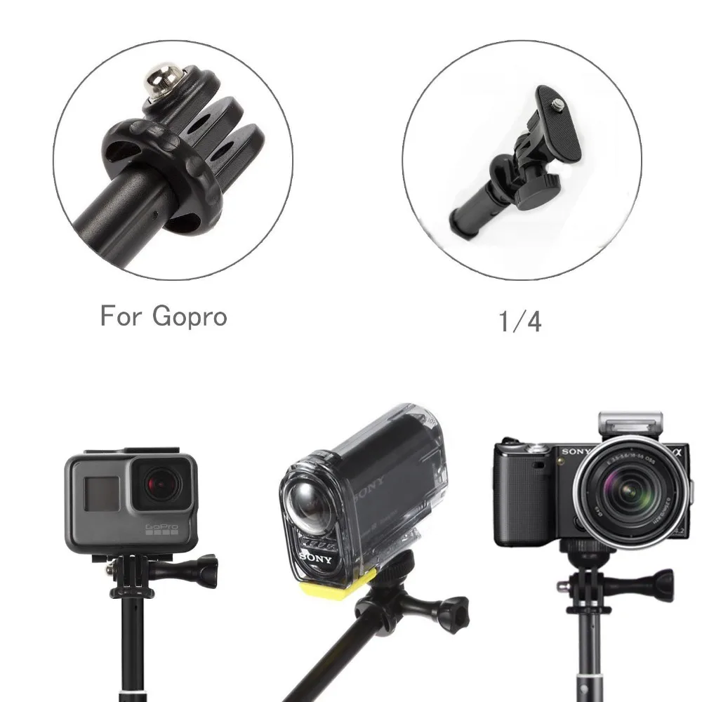 Aluminum alloy selfie stick Camera mobile phone artifact handheld telescopic bracket for gopo Hero5 Sj400 Xiomi Yi accessories |