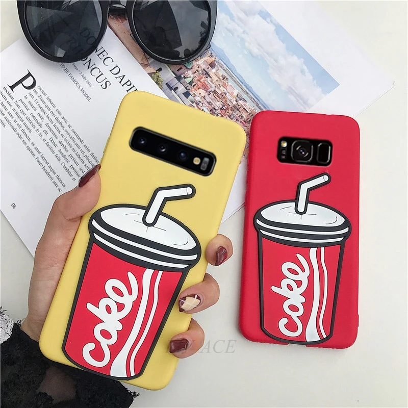 Силиконовый 3D чехол cola для samsung galaxy s10 plus s10E 5G s8 s9 s7 s6 edge note 9 8 5 милый мягкий из ТПУ
