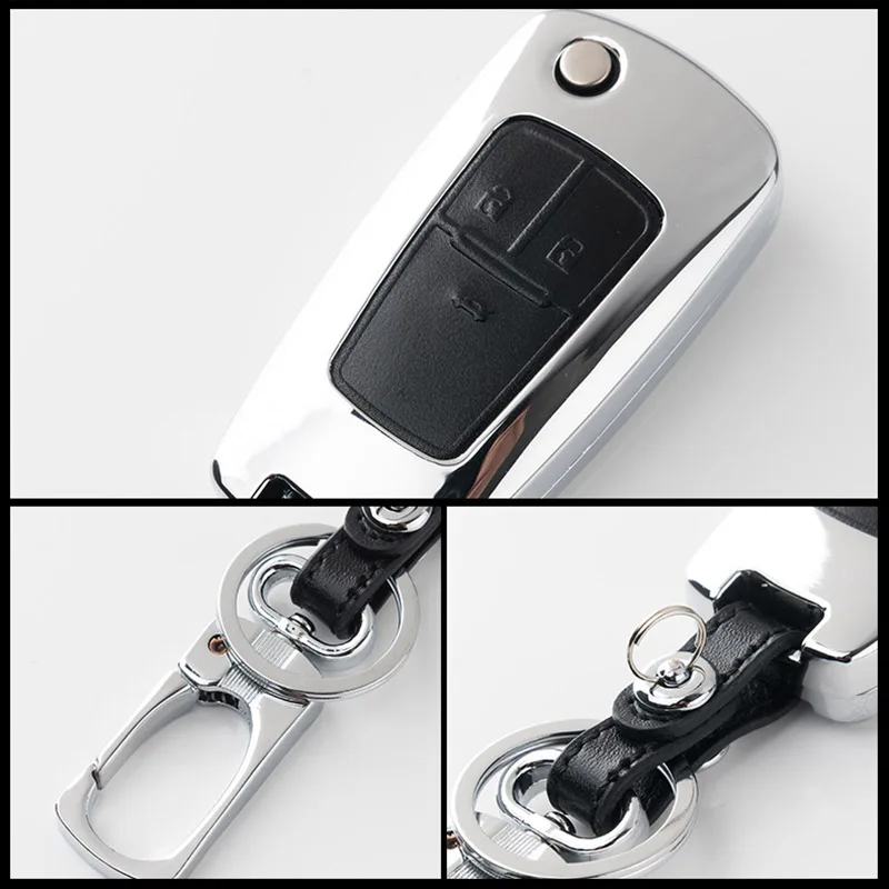 

Zine-alloy Metallic Smart Remote Key Fob Shell Leather Button Case Cover For Buick Series 5 Style