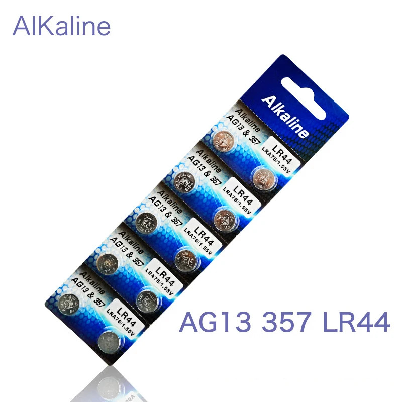 10 штук упак. 1 карты AG13 и 357A/LR44 кнопочный Аккумулятор для монет LRA76 55 V литий ионные