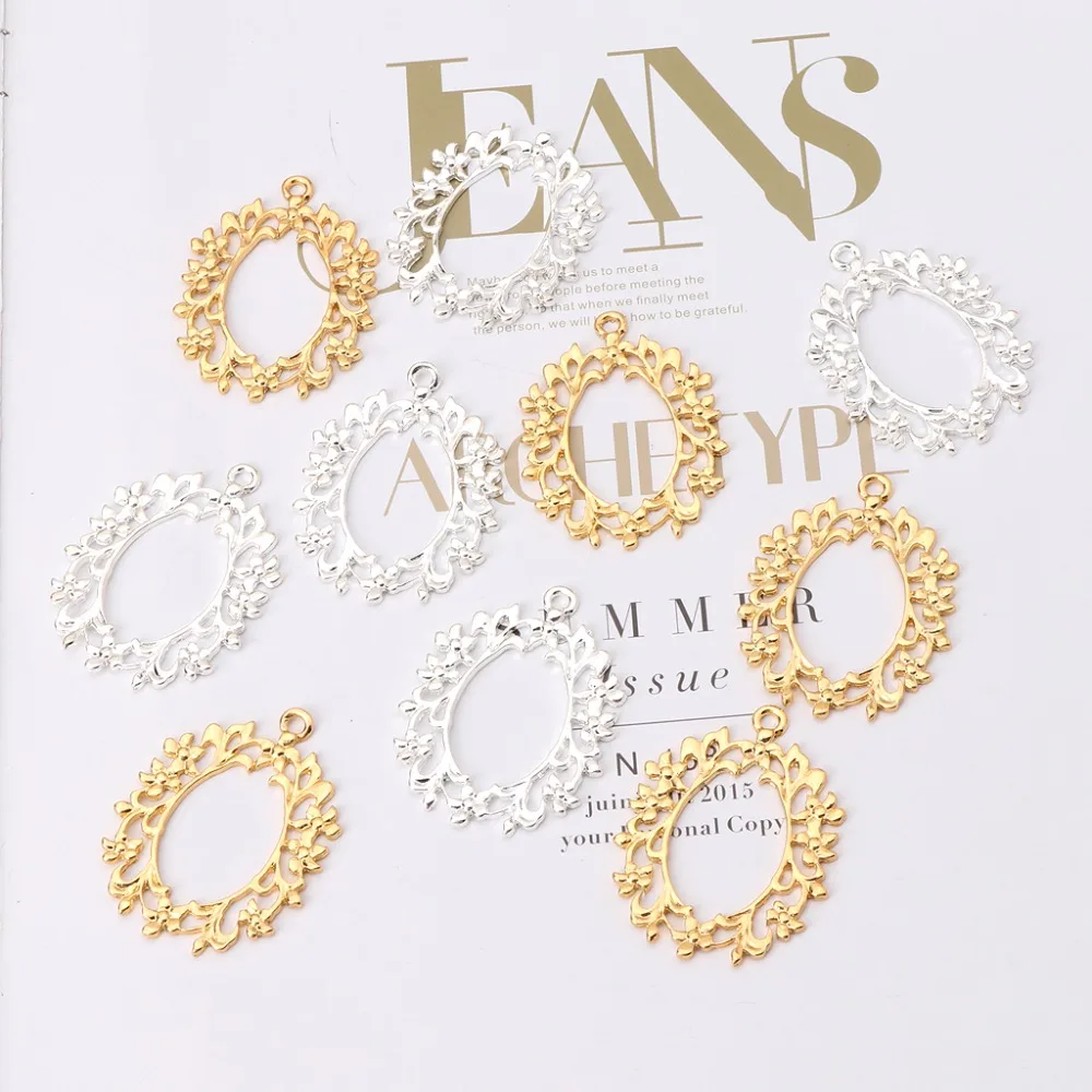 

5Pcs DIY Photo Blank Frames Pendants Open Bezels Setting UV Resin Jewelry Making