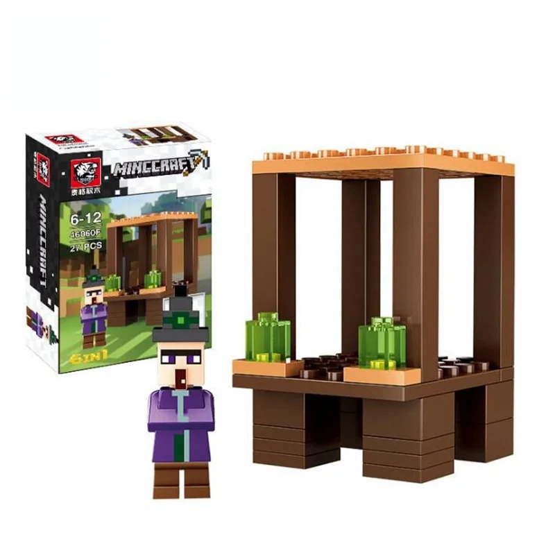 6 в 1 мой мир фигурки строительные блоки Совместимые Legoinglys Minecrafted Steve Alex Reuben DIY enleten