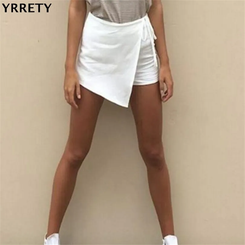YRRETY/шорты для девочек с высокой талией, облегающие удобные шорты, юбка-брюки, осенние модные женские шорты, хлопковые Необычные офисные женские шорты