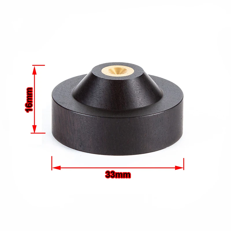 

33mm Ebony Wood Speaker Spike Pad Loudspeaker Box Amplifier Shockproof Stand Isolation Feet Base Pad #1