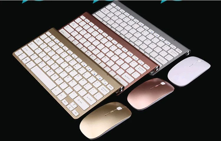 Ультра тонкая беспроводная клавиатура мышь комбо 2 4G Беспроводная с usb Приемником