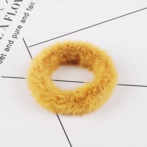 yellow 1pcs 1-3 шт. эластичная резинка для волос для девочек резинки для волос яркого цвета Веревка Искусственный Мягкий мех головная веревка корейские аксессуары для волос и головы ювелирные изделия - Окраска металла: yellow 1pcs