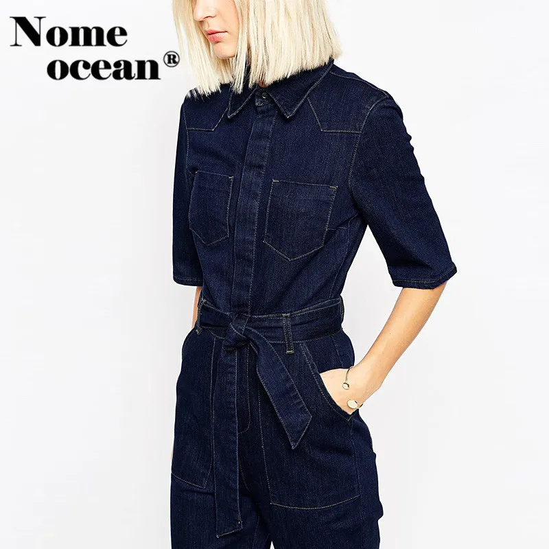Vogue женские комбинезоны 2018 летние и осенние джинсовые брюки с поясом на талии