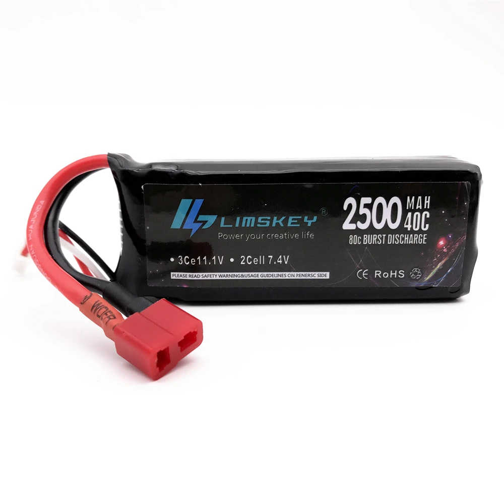 3 шт. Limskey провод с силикатной гелевой Батарея 2S 7 4 V 2500 мА/ч 40C Max 80C для Wltoys 12428 12423 1:12