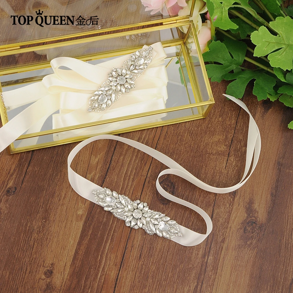 TOPQUEEN DS337 Свадебные наручные Цветы Стразы с жемчугом свадебные ленты кристаллами|