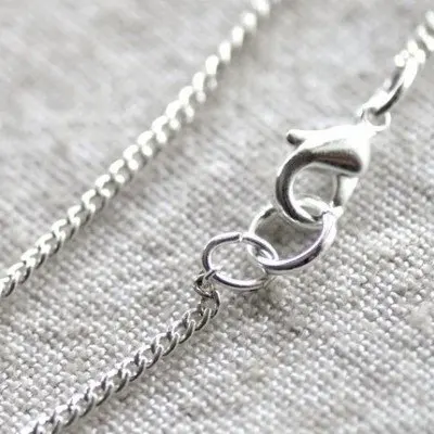 Free shipping!!!! 100 pcs/lot Silver plated 2mm Curb Chain Blank Necklace Chain with lobster clasp 32