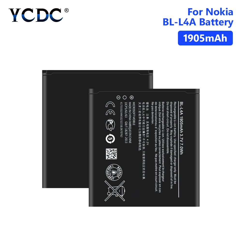 1905 мАч BL-L4A литий-полимерные батареи для мобильных телефонов для microsoft Nokia Lumia 535 RM-1090 RM-1089 Dual 830 RM-984