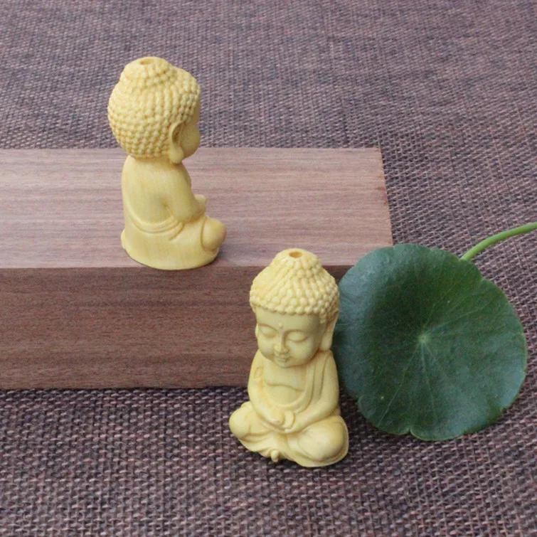Горячая продажа Новое поступление boxwood 3D резьба Будда религиозная Подвеска для