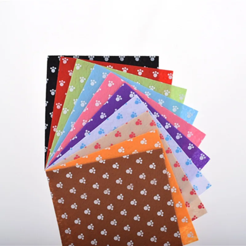 Фетровая ткань с принтом толщина 1 мм из полиэстера для шитья кукол поделок