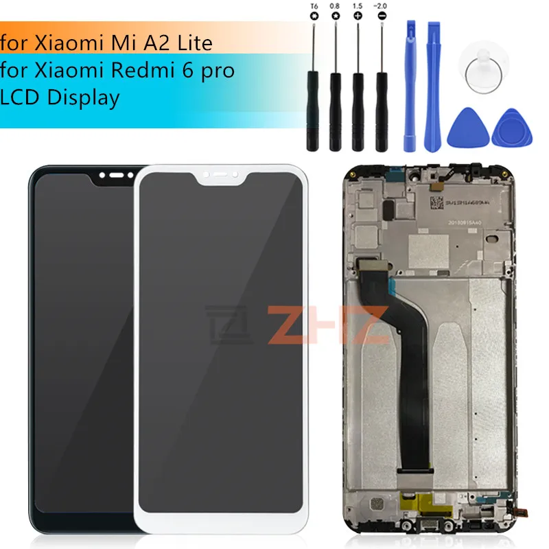 Сенсорный экран с дигитайзером в сборе для Xiaomi Mi A2 lite ЖК дисплей рамкой Redmi 6 Pro/