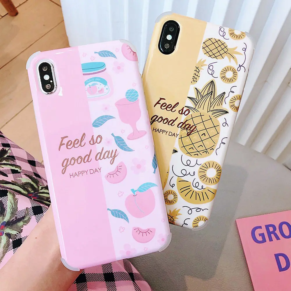 KISSCASE чехол для телефона iPhone XS Max XR X 6 6S 7 8 Plus милый фруктовый персиковый ананас