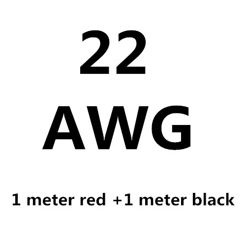 1 метр черный+ 1 метр Красный силиконовый провод 12AWG 14AWG 16AWG 22AWG 24AWG термостойкий мягкий силиконовый кабель - Цвет: 22AWG