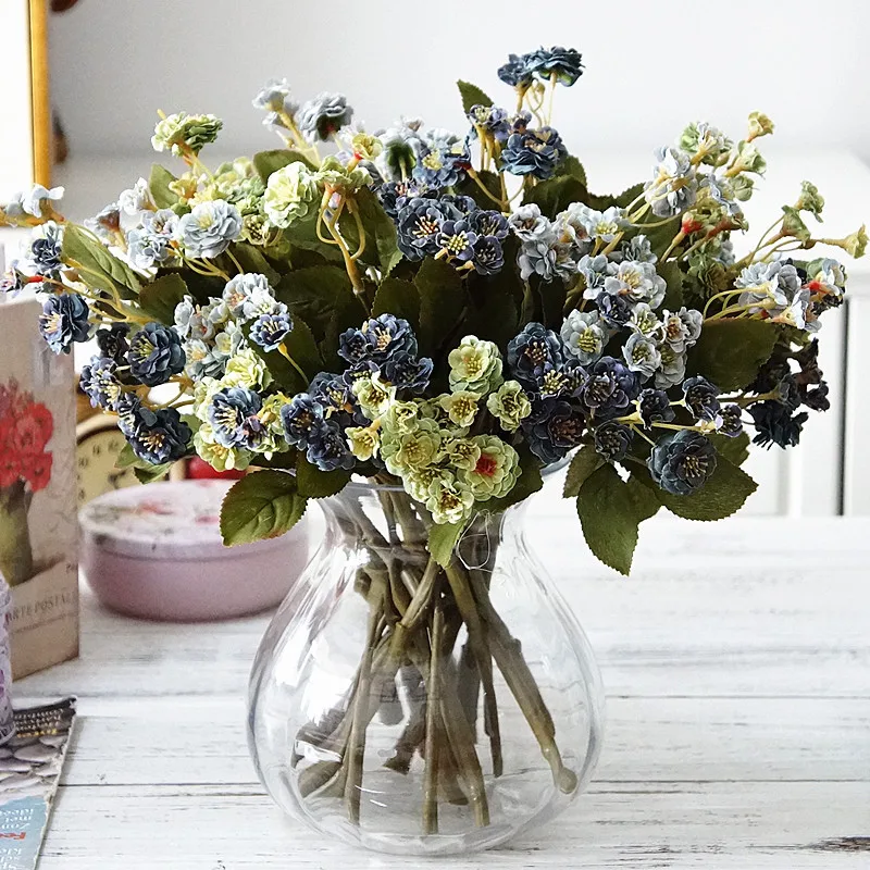 Искусственная мини розовая Цветочная ветка flores artificiales DIY свадебный домашний сад