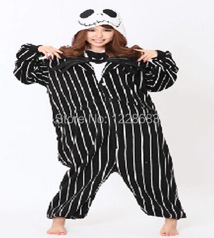 Новый взрослый вечерние Джек Скеллингтон Пижамный комбинезон размера плюс от XS