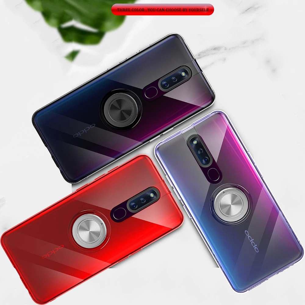 Чехол для OPPO F11 Pro Reno K1 RX17 NEO F9 A7X 10x zoom мягкий прозрачный защитный чехол с кольцом и