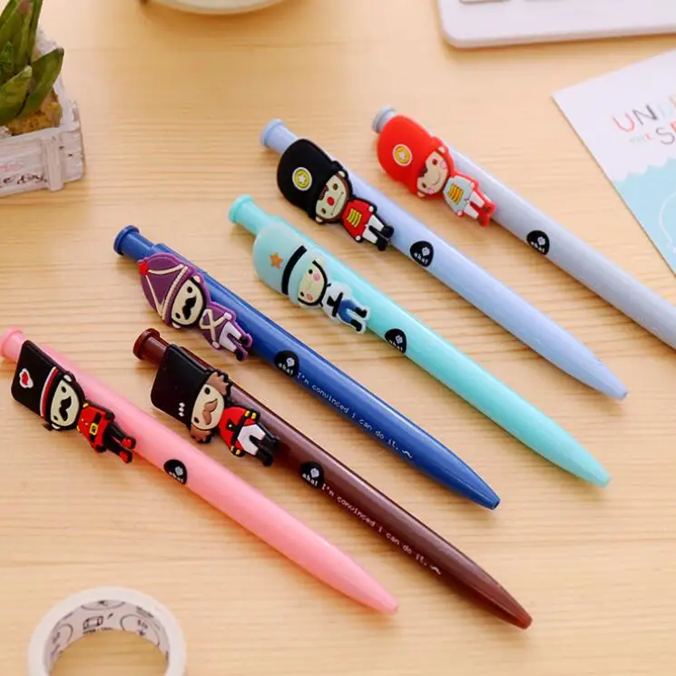 1 шт./лот синяя шариковая ручка с наполнителем солдаты 6 шт. для подписей забавный