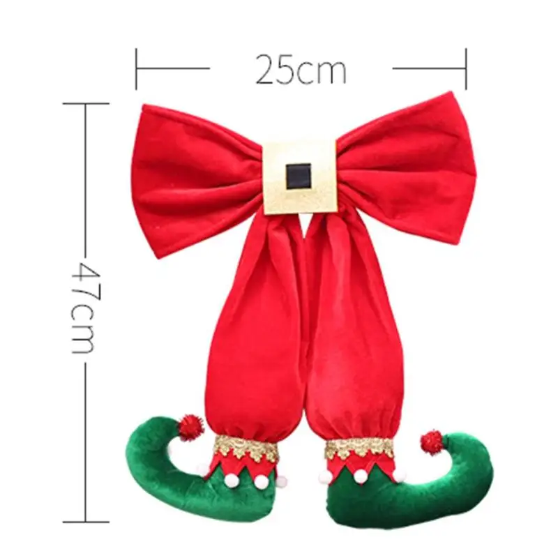 ChristmasTree Топ украшения плюшевый эльф сапоги с бантом висит для Новый год PartyScenes