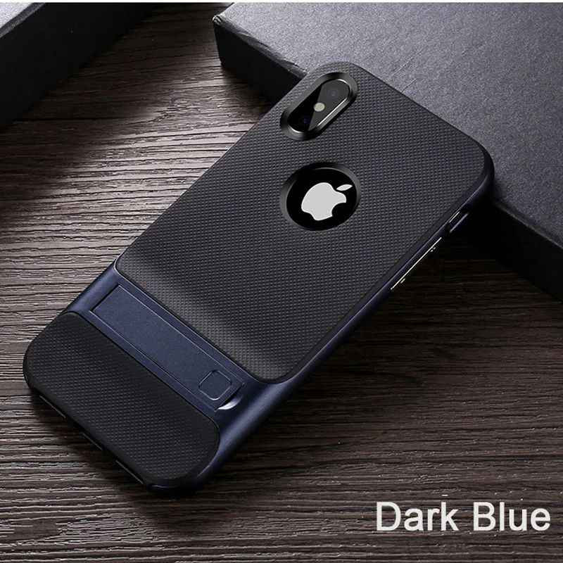 Dark Blue CAPSSICUM чехол с подставкой для iPhone X Xs XR Xs Max чехол s PC чехол с подставкой для iPhone X XR Xs Max - Цвет: Dark Blue