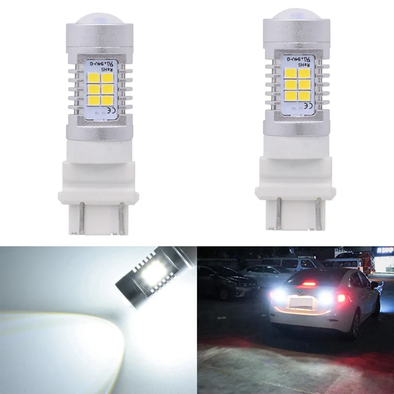 2 шт. 1157/BAY15D 3157 7443 Светодиодные лампы тормозной сигнал поворота Чрезвычайно Яркий Янтарный/белый двухцветный переключаемый светодиод с объективом