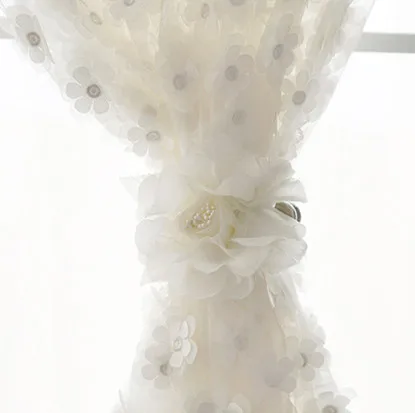 Шторы с 3D цветами в Корейском стиле прозрачные кружевные s образные занавески для