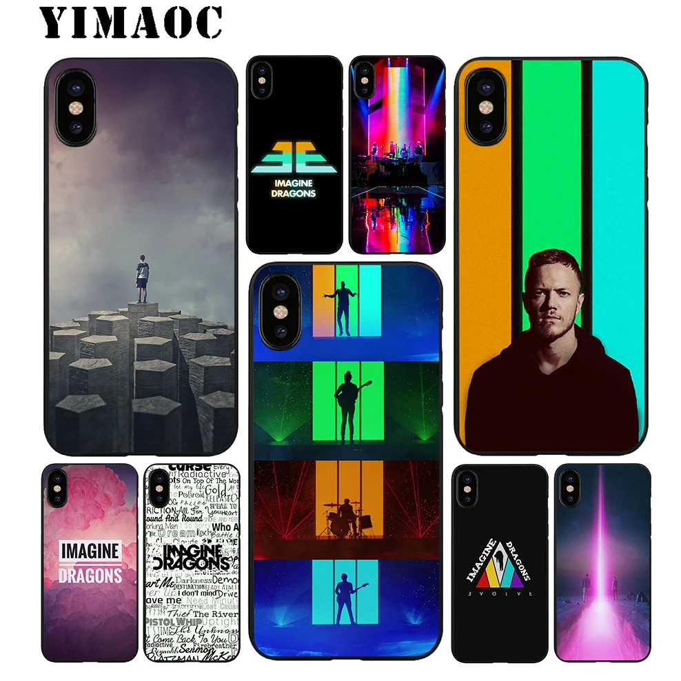 YIMAOC нарисованные драконы полосы Мягкий ТПУ Черный силиконовый чехол для iPhone X или