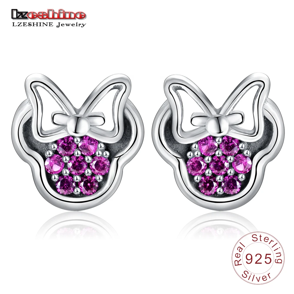 LZESHINE Новое поступление 2017 года Для женщин прекрасные милые лук Форма Серьги Стад