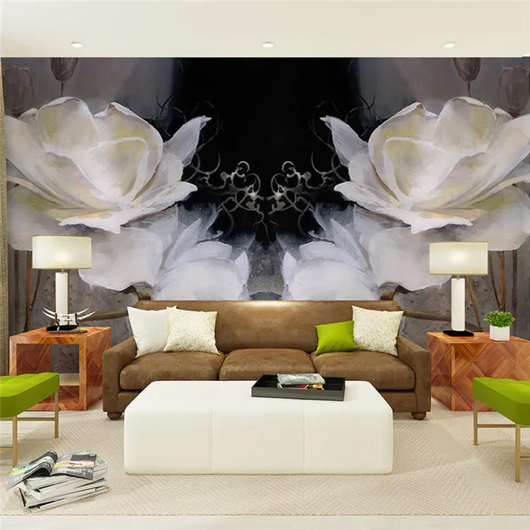 Европейский стиль спальня ТВ фон обои росписи современный минималистичный