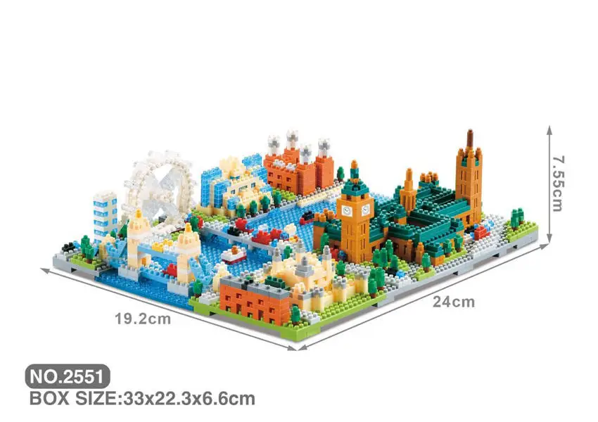 Новинка 2019 архитектурные кубики с бриллиантом город улица вид блоки Мирко