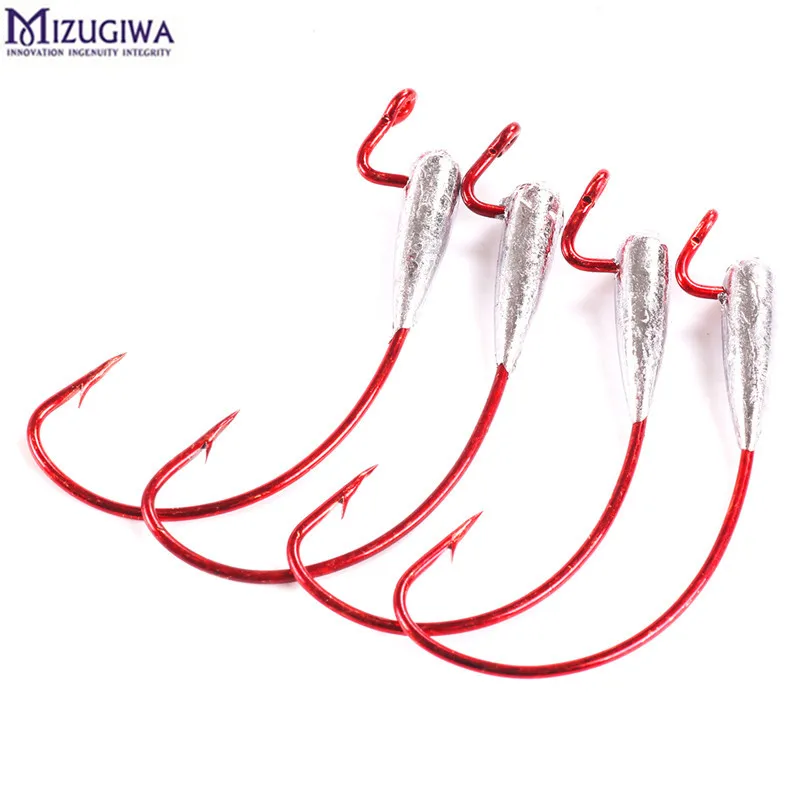 25 шт. взвешенный Worm крючок 2 г/3.5 г Sharp Рыбалка Крючки Swimbait крюк Размеры 4/0 углерода Сталь бас рыбалка мягкие Одежда заплыва приманки крючок