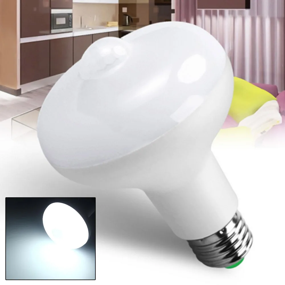 Светодиодная лампа E27 9 Вт R80 с пассивным ИК датчиком движения светодиодное