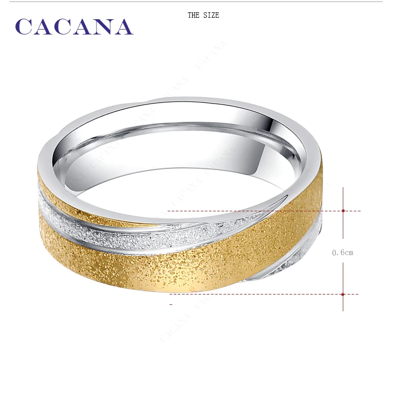 CACANA Stainless Steel Rings For Women Fashion Shining Sand On Jewelry Wholesale NO.R25 | Украшения и аксессуары