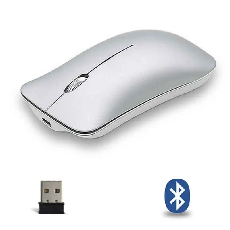 1200DPI 2 4G + Bluetooth 4 0 Двухрежимная Беспроводная перезаряжаемая Бесшумная мышь для OS