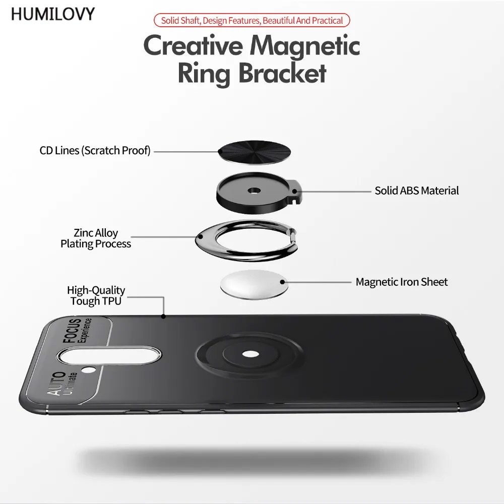 Чехол для Huawei Mate 20 Lite с кольцом на 360 градусов автомобильный Магнитный чехол
