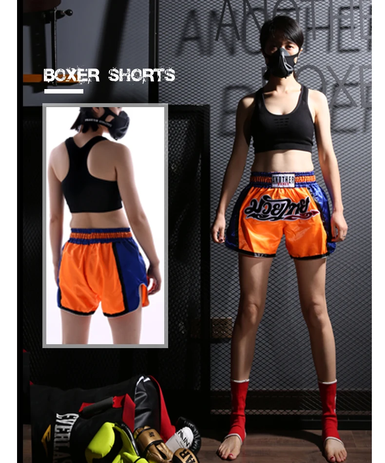 Мужские шорты для ММА мужские тайский бой короткие боксерские трусы WU SHU SANDA