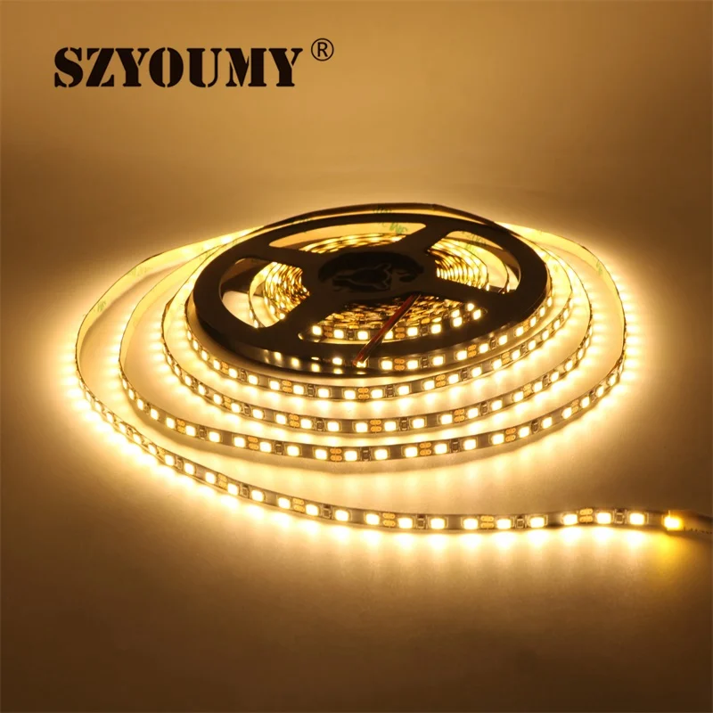 

SZYOUMY Ultra Thin LED Strip Light 120 LEDs/M High Lumen SMD 2835 Chip DC 12V Black PCB Cool White / Warm White LED Tape Lamp