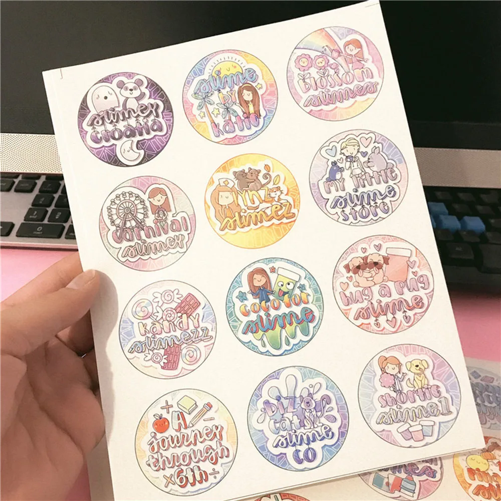 60 шт./5 листов милый ящик для хранения слайма наклейки DIY аксессуары Подарочная