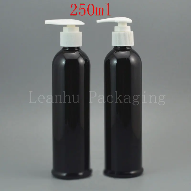 Wholesale 250ml Black Pressure Mouth Bottle, 250cc Shampoo/ Shower Gel / Emulsion Packagin Container