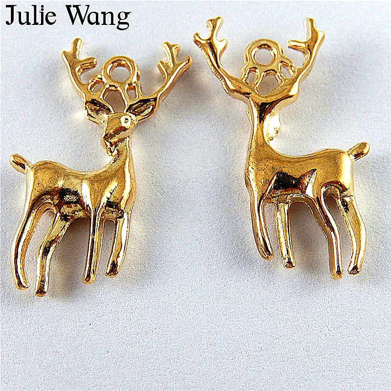 Julie Wang 20 шт. KC Glod Deers Подвеска из сплава DIY браслет ожерелье декоративная фурнитура