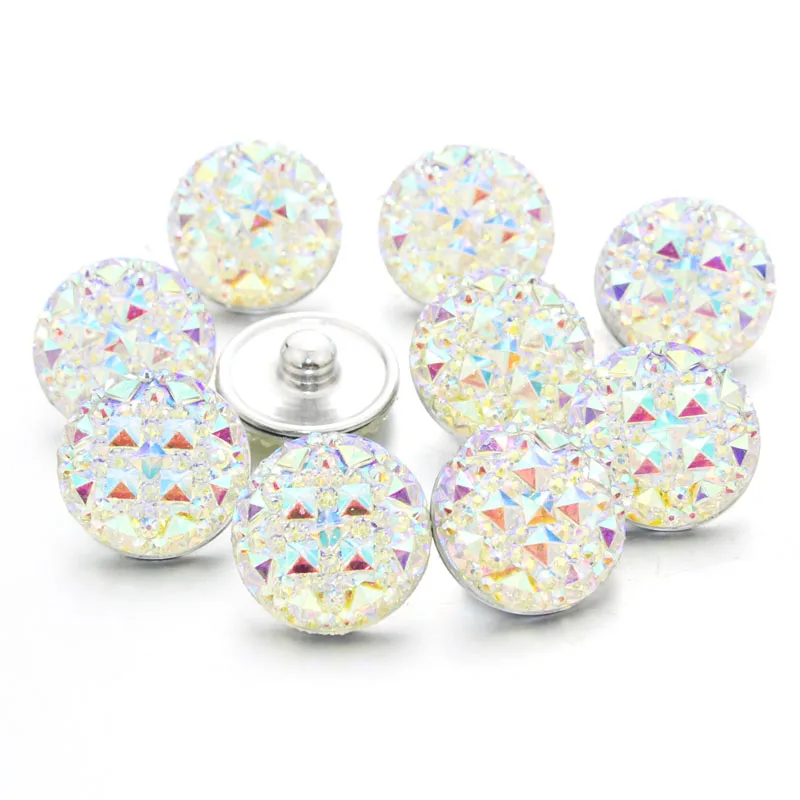 Random 10pcs/lot mixing 18mm snap button jewelry colorful Resin snap button pression bijoux watches women charm bracelet 050614