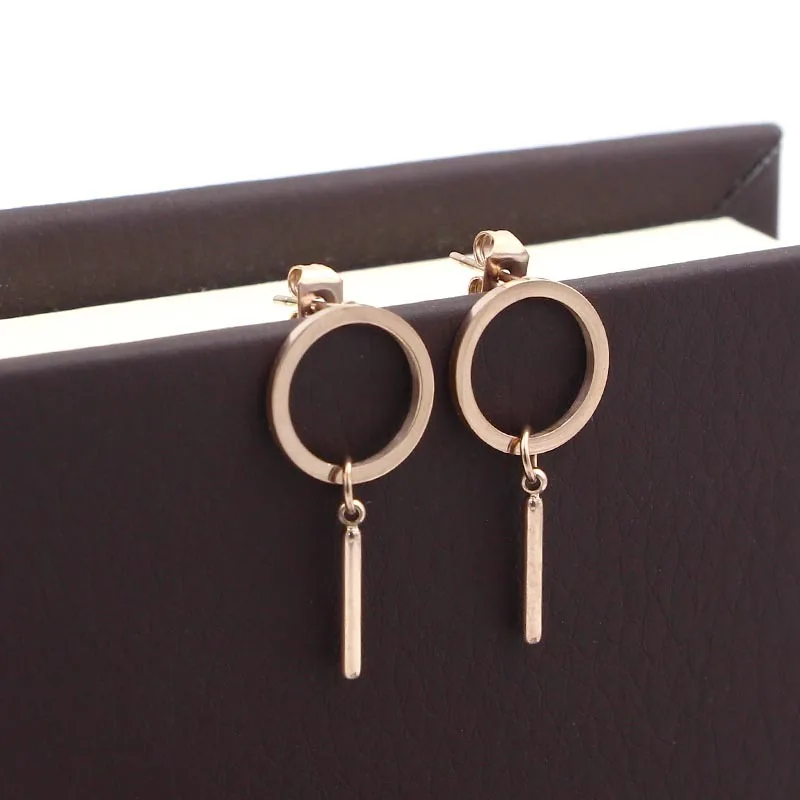 Martick Простой Стиль Круглый Серьги С Кругом и Бар Кисточкой Для Женщин Европа