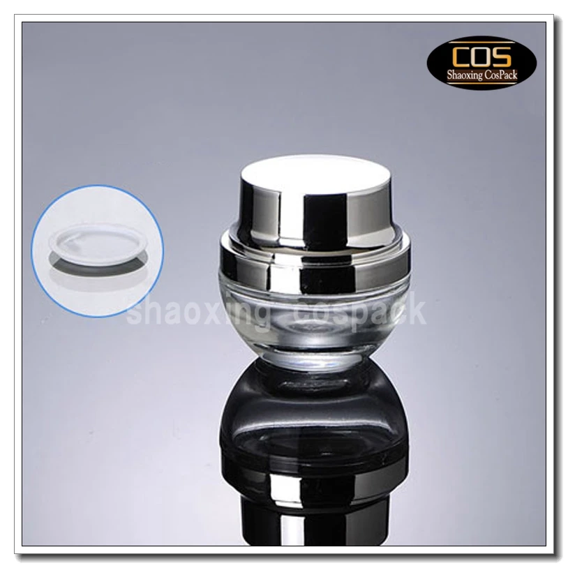 

100 шт. JGX40 20 г пустые стеклянные прозрачные бутылки для косметики, 20 мл прозрачные по уходу за кожей стеклянная упаковка с серебряной крышкой